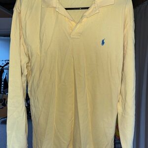 Polo by Ralph Lauren Men's Yellow Long Sleeve Polo